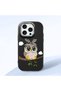iPhone 16 Pro Max Compatible Case with Camera Protection Black Silicone Couple Phone Case with Owl Pattern
