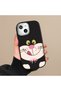 Samsung Galaxy F23 Compatible Case Camera Protector Black Silicone Couple Phone Case Cute Patterned - 6