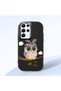 Samsung Galaxy S22 Ultra Compatible Case Camera Protector Black Silicone Couple Phone Case Owl Patterned