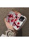 iPhone 12 Compatible Silicone Edge Hard Back Case Couple Phone Case with Floral Pattern - 4