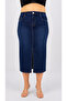 Plus Size Denim Stoned Pencil Skirt