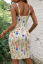 New Season Women's Strappy Ring Detailed Double Breasted Collared Patterned Single Jersey Short Dress - 4
