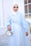 Baby Blue Collar Detailed Dress - 3