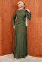 Emerald Green Draped Front Evening Dress - 3