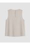 Lcw Vision Beige Crew Neck Linen Blend Blouse - 6