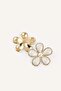 Women's Flower Shaped White Earrings H9973Axns - 4