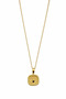 Stylish Yellow Color Heart Detailed Square Tip Steel Necklace - for Everyday and Special Occasions