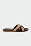 Diana Wicker Cross Flat Women's Bitter Brown Slippers