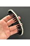 Black Velvet Scalloped Crystal Stone Stripe Row Crown Female Child Tiara - 3