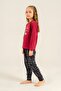 Let It Snow Mother Daughter Burgundy Long Sleeve Pajama Set Ar3730-A-V1 - 4