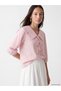 Two Mt Shop Quality Lcw Everyday Pink Seersucker Plaid Baby Collar Three Quarter Sleeve Women's Blouse