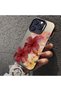 iPhone 17 Pro Max Compatible Silicone Edge Hard Back Case Couple Phone Case with Floral Pattern - 4
