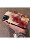 iPhone 13 Pro Compatible Silicone Edge Hard Back Case Couple Phone Case with Floral Pattern - 2