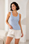 Women's Button Detailed U-Neck Thick Strap Flexible 2-Piece Basic Undershirt - 95% Cotton & Breathable Fabric - 4