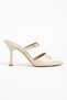 G-357 Beige Patent Leather Buckle Round 10.5 cm Heeled Women's Sandals - 5