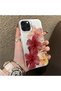iPhone 14 Pro Compatible Silicone Edge Hard Back Case Couple Phone Case with Floral Pattern - 3