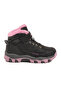 Black-Pink Furry Velcro Girls' Boots 2082 P
