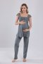 New Season Smoked Straps and Lace Special Design Summer 100% Cotton Maternity Pajama Set - 4