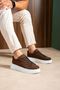 Zrc2623 - High Quality Luxen Thick Sole Suede Men's Sneaker Bitter Brown