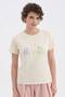 Women's 100% cotton sequin embroidered detail short sleeve t-shirt