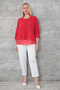 Plus Size Women's Blouse Double Layer Chiffon Front Stone Stripe Crew Neck Stylish Evening Dress Blouse - 5