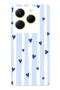 Infinix Hot 40I Compatible Blue Hearts Patterned Transparent Phone Case