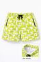 Women's Water Repellent Micro Fabric Pockets Zippered Mesh Lined Quick Dry Patterned Swim Shorts - 2
