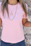 Pink Basic Crew Neck Tshirt - 3
