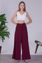 Nills Crepe Fabric Elastic Waist Comfortable Fit Women's Trousers Nills00004 - 2