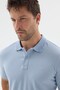 Blue Polo Collar Pique Short Sleeve Slim Fit 100% Cotton T-Shirt 1011260171 - 4