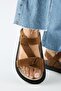 Azelya 2 Women's Genuine Leather Buckle-Strap Tan Sandals - 7