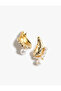Pearl Detailed Abstract Earrings - 3