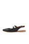 Black All Leather Women's Flat Sandals - 4