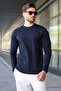 Navy Blue 100% Cotton Slim Fit Men's T-Shirt E7187