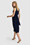 Women's Navy Blue Knitted Dress 50323562-Vr033 - 4