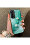 Samsung Galaxy A35 Compatible Silicone Edge Hard Back Case Couple Phone Case with Floral Pattern - 3