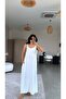 White Strappy Slit Maxi Flowy Dress - 2