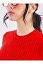 Minimal Knitted Patterned Short Sleeve Women's Knitwear - 2
