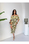 Women's off-the-shoulder madonna neckline ruffled midi print summer dress - 5