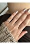 Silver Colored Semi-Precious Stone Cross Pinky Ring - 2