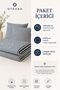Cotton Linen Striped Double Duvet Cover Set 200X220 with Hidden Zipper Navy Blue - 3