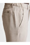 Beige Slim Fit Canvas Trousers with Waist Taping 50320822-Vr011 - 7