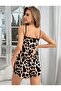 Women's Rope Strap Round Neck Blouse and Short Single Jersey Double Set - 2