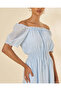 Women Blue Plain Summer Casual Dress - 2