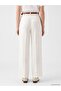 Xside white linen blend pleated pants for women - 4