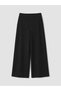 Lcwaikiki Classic Black Elastic Waist Wide Leg Women's Trousers - 5