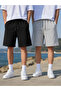 2-Piece Shorts Men's (Black-Grey) Basic Summer Shorts Set - Comfortable Fit Above the Knee 2-Piece Economic Package