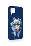 Huawei P40 Lite Compatible Blue Ribbon Flower Pattern Silicone Case - 2