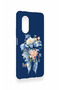 Huawei Nova 9Se Compatible Blue Ribbon Flower Pattern Silicone Case - 3