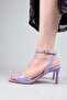 Sare Ankle Strap Patent Leather Heeled Shoes Lila - 4